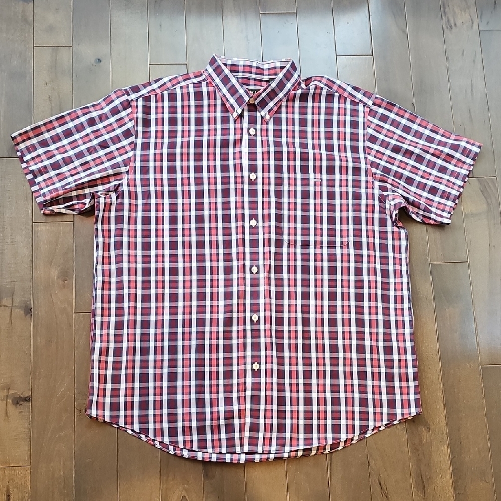 Orvis Men's Wrinkle Resistant Short-Sleeve Button-Down Plaid Shirt,Size XL